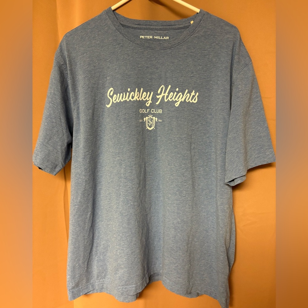 Peter Millar Sewickley Heights Golf Club (Pa) Pima Cotton T-Shirt Size XL Blue